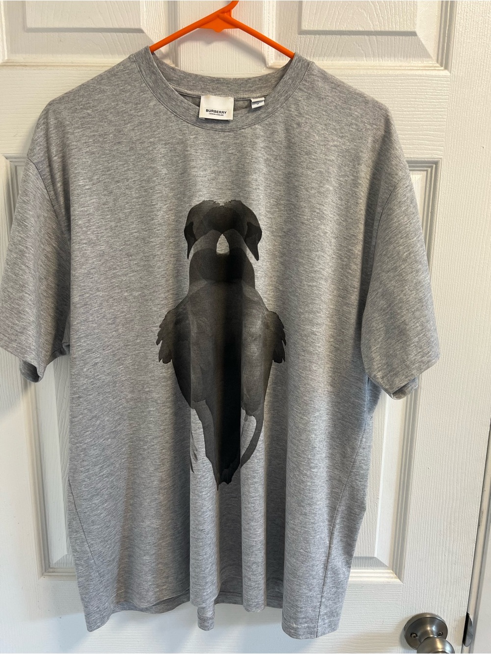 Burberry Grey T-Shirt with Black Parrot Graphic